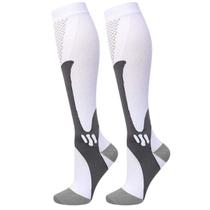 Meias alta compressão alivio das dores cano alto treino -1par