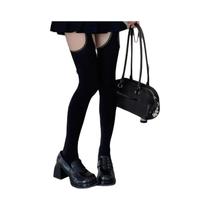 Meias Altas Lolita Brancas Sexy Com Faixa Larga E Cintos Sobre O Joelho Para Mulheres