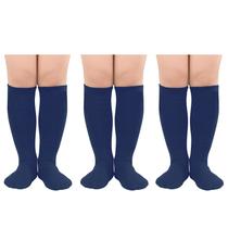 Meias American Trends para meninas até o joelho, 3 a 6 anos, pacote com 3