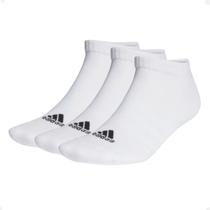 Meias Amortecidas Cano Baixo 3 Pares Adidas Branca