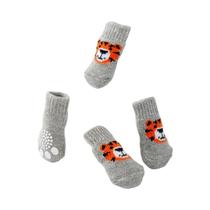 Meias Antiderrapantes De Inverno Para Cães Com Design De Tigre, 4 Peças, Protetores De Patas Para