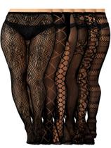 Meias arrastão Skylety para mulheres plus size, 6 pares Meias arrastão Skylety para mulheres plus size, 6 pares