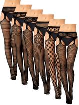 Meias arrastão Skylety para mulheres plus size G-Large-Gx-Large