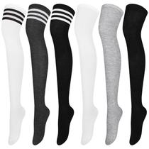 Meias até a coxa Aneco para mulheres, 6 pares de meias quentes Meias até a coxa Aneco para mulheres, 6 pares de meias quentes