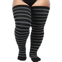 Meias até a coxa DRESHOW Plus Size listradas para mulheres Meias até a coxa DRESHOW Plus Size listradas para mulheres