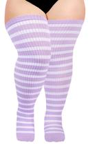 Meias até a coxa Moon Wood Plus Size para mulheres de algodão Meias até a coxa Moon Wood Plus Size para mulheres de algodão