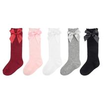 Meias até o joelho AQOKKA para meninas de 3 a 9 meses, pacote com 5