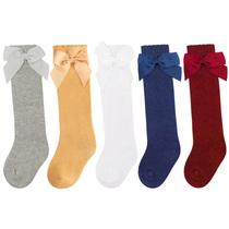 Meias até o joelho AQOKKA para meninas de 3 a 9 meses, pacote com 5