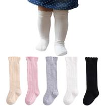 Meias Até o Joelho Petrass Baby Girls - 5 Pares de Algodão com Babado