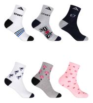 Meias Automax Cano Alto 6 Pares Masculina Feminina