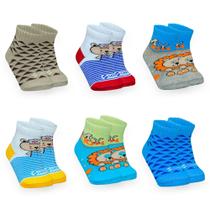 Meias baby algodão kit 6 pares meia infantil menino e menina 6 a 12 meses coloridas Meias baby algodão kit 6 pares meia infantil menino e menina 6 a 12 meses coloridas