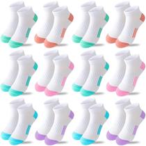 Meias Bemeol Menina 12 Pares Cano Curto Esportivas de Algodão 7-10 Anos Meias Bemeol Menina 12 Pares Cano Curto Esportivas de Algodão 7-10 Anos