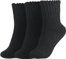 Meias BenSorts femininas de inverno, lã quente, pacote com 3 pares, pretas Meias BenSorts femininas de inverno, lã quente, pacote com 3 pares, pretas