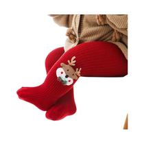 Meias-calças De Natal Vermelhas Com Desenhos Animados Para Bebês Meninas, Leggings De Algodão Macio Meias-calças De Natal Vermelhas Com Desenhos Animados Para Bebês Meninas, Leggings De Algodão Macio