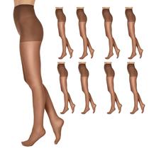 Meias-calças L'eggs Everyday Sheer Toe Suntan Tamanho Q Pacote com 8 Meias-calças L'eggs Everyday Sheer Toe Suntan Tamanho Q Pacote com 8