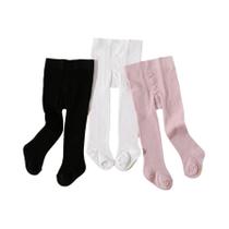 Meias Calças Slim Fit Em Cores Sólidas Para Meninas, 3 Pares, Cintura Plástica, Casual, Diário, Meias Calças Slim Fit Em Cores Sólidas Para Meninas, 3 Pares, Cintura Plástica, Casual, Diário,