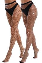 Meias-calças VEBZIN 2 Pares Pretas com Brilho e Strass Meias-calças VEBZIN 2 Pares Pretas com Brilho e Strass