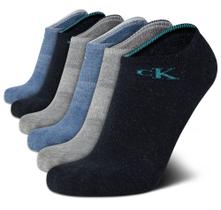 Meias Calvin Klein Ankle Masculinas - Leve, 6 Pares (7-12) - Azul