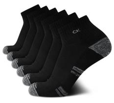 Meias Calvin Klein Athletic acolchoadas, corte em um quarto, pacote com 6