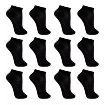 Meias Cano Baixo Preta Kit com 6 Pares