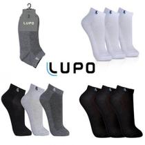 Meias Cano Curto Esportiva Adulto Lupo Kit 3 unid Ref. 3225 Meias Cano Curto Esportiva Adulto Lupo Kit 3 unid Ref. 3225