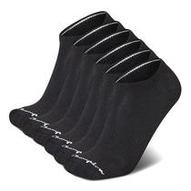 Meias Champion Low Cut No Show, almofadadas, pacote com 6 unidades, pretas