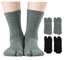 Meias chinelos UBUMO masculinas Tabi Split Toe Geta Cotton x4 Meias chinelos UBUMO masculinas Tabi Split Toe Geta Cotton x4