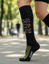 Meias Ciclismo Cano Longo Co Run Colors Preta Único 36-42