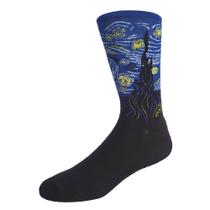 Meias Coloridas Divertidas Obras de Artistas Clássicos - Noite Estrelada (Van Gogh)