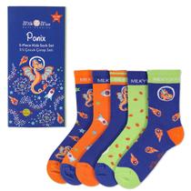 Meias Conjunto 5 Peças Infantis Coloridas Confortáveis Ponix Milk&Moo Tamanho 31-35 Meias Conjunto 5 Peças Infantis Coloridas Confortáveis Ponix Milk&Moo Tamanho 31-35