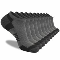 Meias COOVAN Low Cut, 10 pares para homens, cinza, tamanho 10-13