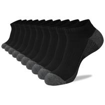 Meias COOVAN, tornozelo, decote, almofada atlética casual masculina x10