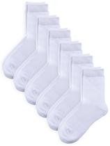 Meias COTTON DAY Infantis Unissex de Algodão com Biqueira Sem Costura Pacote com 6 Meias COTTON DAY Infantis Unissex de Algodão com Biqueira Sem Costura Pacote com 6