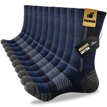 Meias Crew Work Niorasen para homens, almofadadas de algodão, 5 pares Meias Crew Work Niorasen para homens, almofadadas de algodão, 5 pares