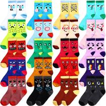 Meias Cuffbow Crazy Funny Emotion para mulheres, pacote com 20