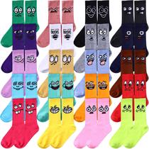 Meias Cuffbow Crazy Funny Emotion para mulheres, pacote com 20