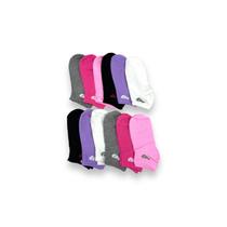 Meias curtas femininas, pacote com 12 unidades, lisas, de cores variadas, tamanho 36-41