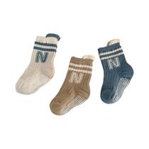 Meias De Algodão Antiderrapantes Para Bebês, 3 Pares, Listras Fofas, Meninos, Meninas, 0-5 Anos Meias De Algodão Antiderrapantes Para Bebês, 3 Pares, Listras Fofas, Meninos, Meninas, 0-5 Anos