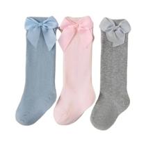Meias de Algodão Até o Joelho para Meninas - Com Laço Grande - Primavera/Outono Meias de Algodão Até o Joelho para Meninas - Com Laço Grande - Primavera/Outono
