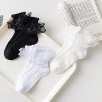 Meias De Algodão Com Renda Para Meninas, 3 Pares, Verão, Branco E Preto, Para Crianças De 1 a 10 Meias De Algodão Com Renda Para Meninas, 3 Pares, Verão, Branco E Preto, Para Crianças De 1 a 10