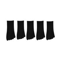 Meias De Algodão Femininas De Verão Com Cinco Dedos, 5 Pares, Antiderrapantes, Corte Baixo, Dedos