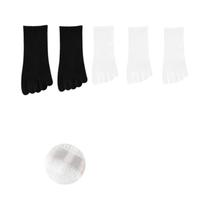 Meias De Algodão Femininas De Verão Com Cinco Dedos, 5 Pares, Antiderrapantes, De Corte Baixo, Com