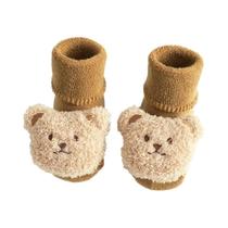 Meias De Algodão Grossas E Quentes Para Bebês, Antiderrapantes, Com Estampa De Urso Para Meninas E