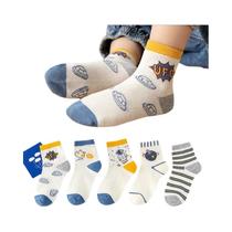 Meias De Algodão Para Crianças 5 Pares Bonitas Para Meninos E Meninas Verão Malha Fina Com Estampa Meias De Algodão Para Crianças 5 Pares Bonitas Para Meninos E Meninas Verão Malha Fina Com Estampa