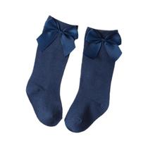 Meias De Algodão Para Meninas Até O Joelho Com Laço Grande, Meias De Inverno Para Crianças