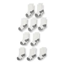 Meias de algodão unissex para crianças Amazon Essentials, 10 pares, branca/cinza Meias de algodão unissex para crianças Amazon Essentials, 10 pares, branca/cinza