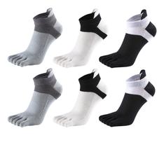 Meias de bico Fasot Masculinas No Show, algodão decotado, pacote com 5 dedos e 6