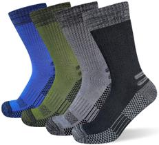 Meias de botas de trabalho suaskk masculinas, acolchoadas grossas, 4 pares
