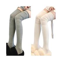 Meias De Botas Tricotadas Quentes Para Mulheres, Comprimento Até O Joelho, 2 Pares De Aquecedores De