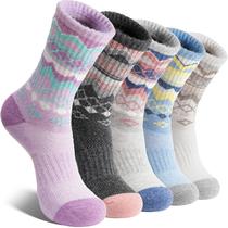Meias de caminhada EBMORE Merino Wool Thermal para mulheres, 5 pares